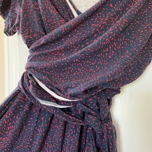 Navy Blue and Red Seraphine Maternity Dress